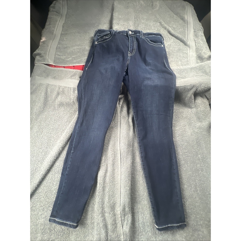 True Religion Jennie Curvy Jeans Women Size 34X28 Blue Skinny Fit Denim Mid Rise